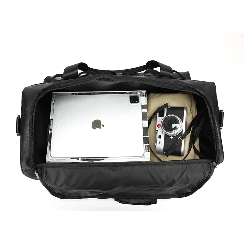 Men retro printed large capacity pu waterproof Travel handbag Individual Shoe bin fitness bag duffle bag 여행 가방 bolso de viaje  Bagaj Crown